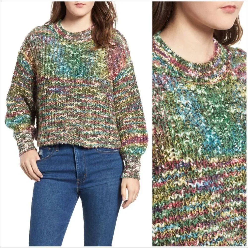 CodeXMode Blouson Sleeve Crop Sweater Size XS